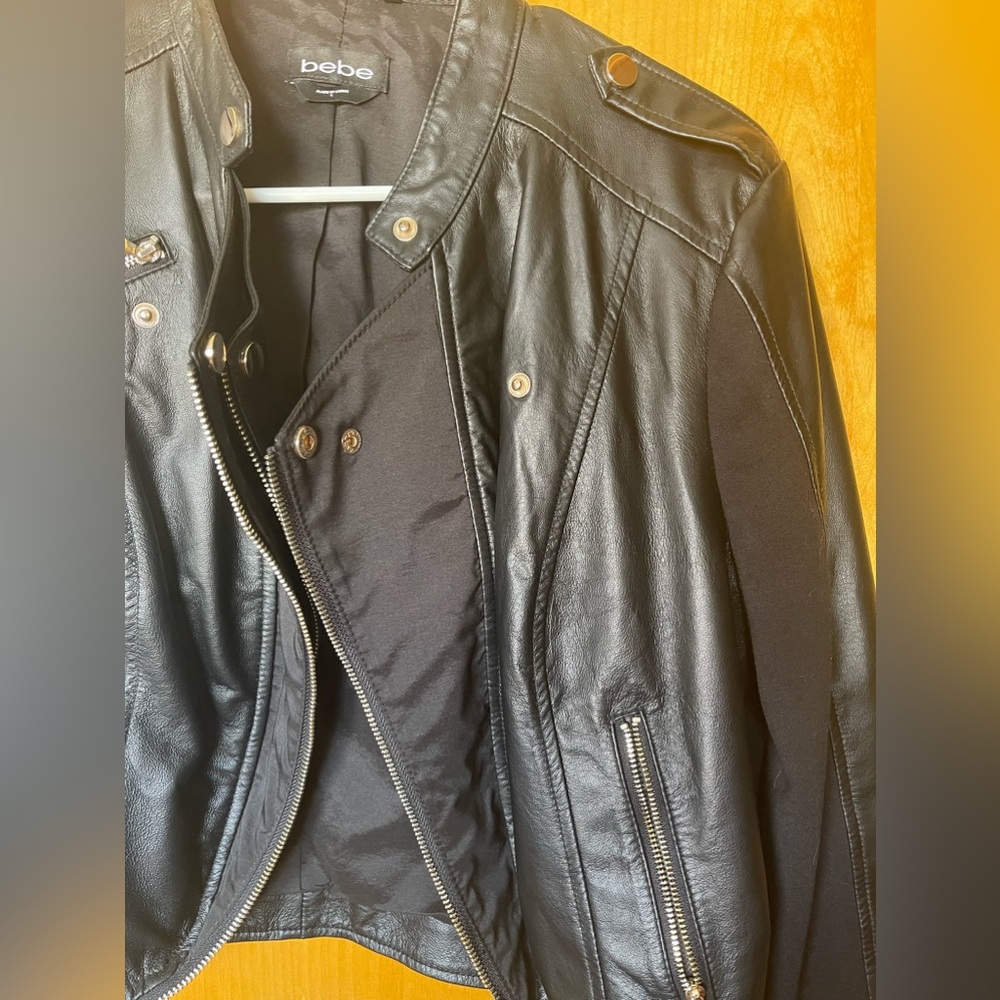 Used good condition bebe leather jacket size L